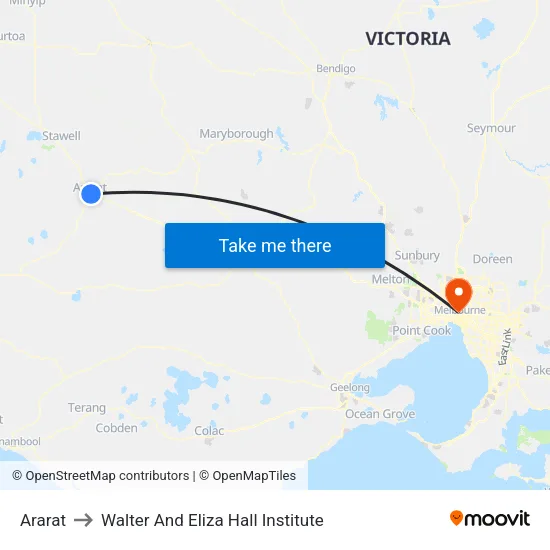 Ararat to Walter And Eliza Hall Institute map