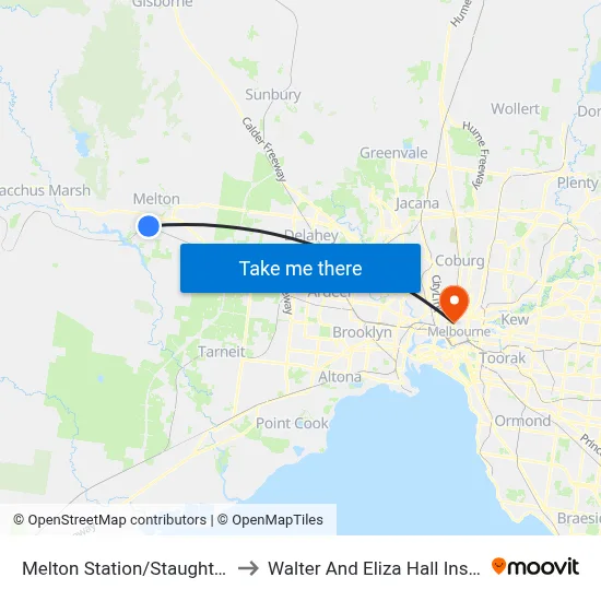 Melton Station/Staughton St to Walter And Eliza Hall Institute map