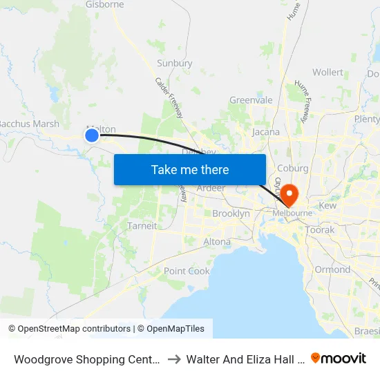 Woodgrove Shopping Centre/High St to Walter And Eliza Hall Institute map