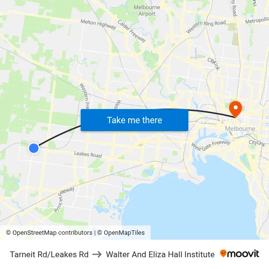 Tarneit Rd/Leakes Rd to Walter And Eliza Hall Institute map