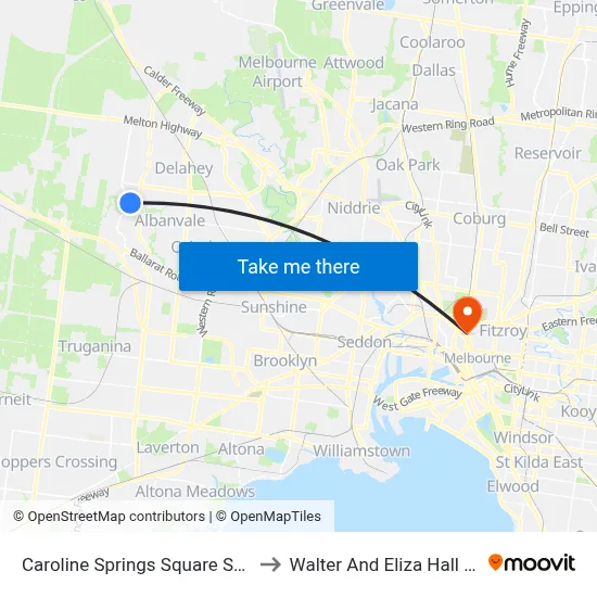 Caroline Springs Square Sc/Main St to Walter And Eliza Hall Institute map