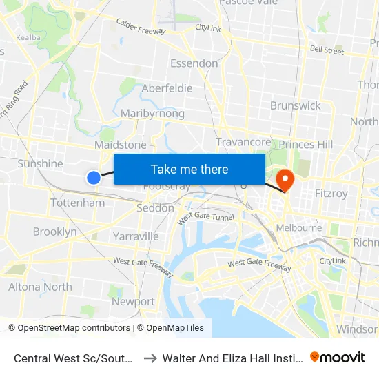 Central West Sc/South Rd to Walter And Eliza Hall Institute map