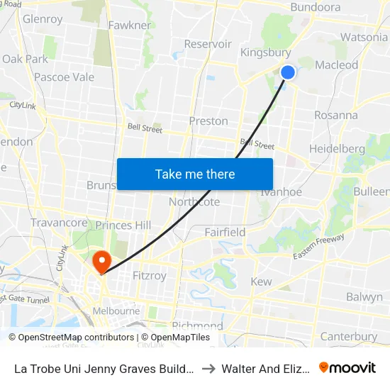 La Trobe Uni Jenny Graves Building/Science Dr to Walter And Eliza Hall Institute map