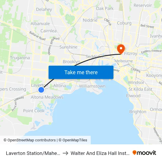 Laverton Station/Maher Rd to Walter And Eliza Hall Institute map
