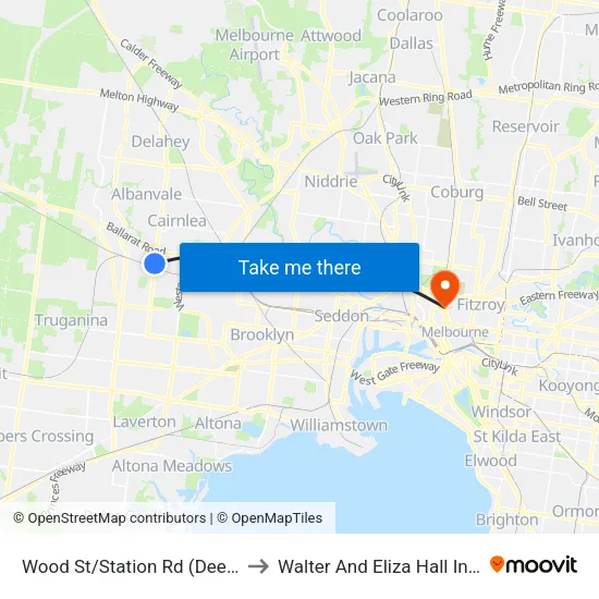 Wood St/Station Rd to Walter And Eliza Hall Institute map