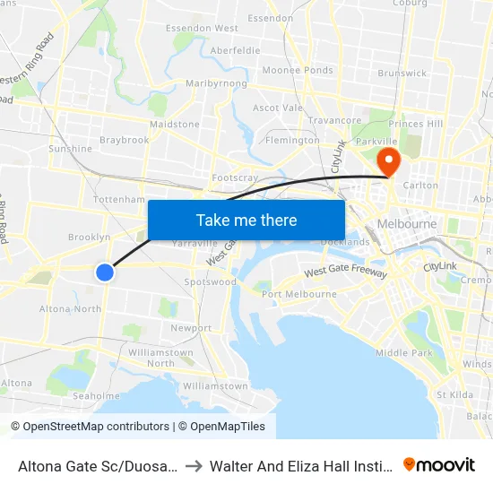 Altona Gate Sc/Duosa Rd to Walter And Eliza Hall Institute map