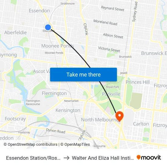 Essendon Station/Rose St to Walter And Eliza Hall Institute map