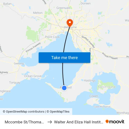 Mccombe St/Thomas St to Walter And Eliza Hall Institute map