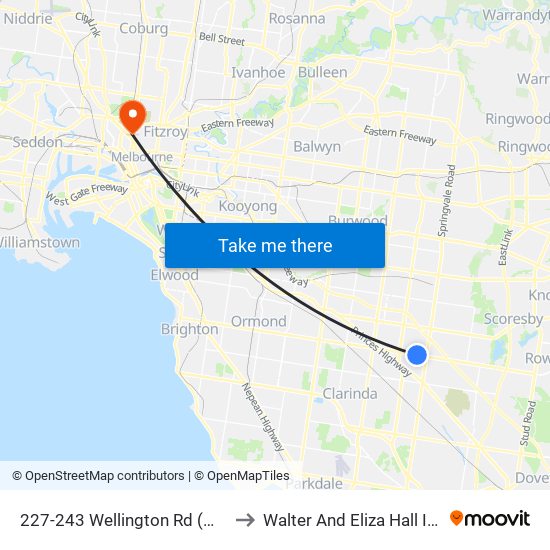 227-243 Wellington Rd (Mulgrave) to Walter And Eliza Hall Institute map