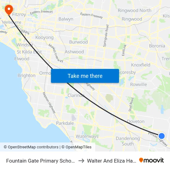Fountain Gate Primary School/Victoria Rd to Walter And Eliza Hall Institute map