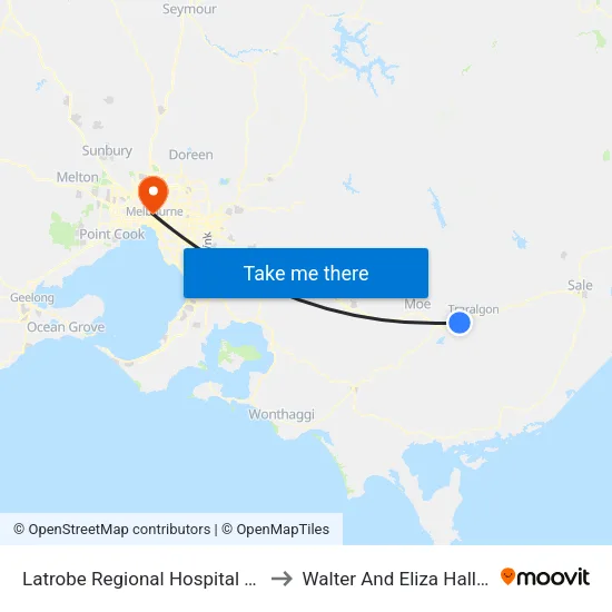 Latrobe Regional Hospital to Walter And Eliza Hall Institute map