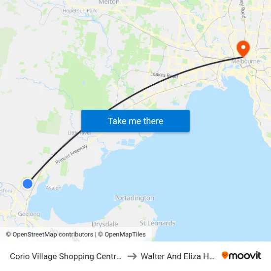 Corio Village Shopping Centre/Gellibrand St to Walter And Eliza Hall Institute map