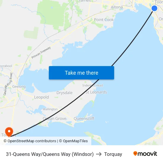 Queens Way/Queens Way #31 to Torquay map