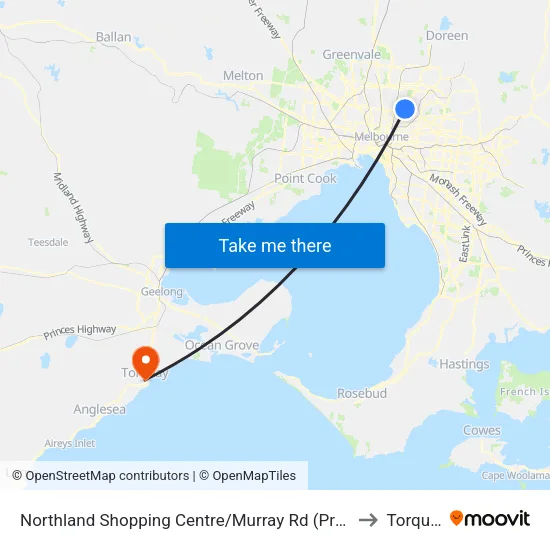 Northland Shopping Centre/Murray Rd to Torquay map