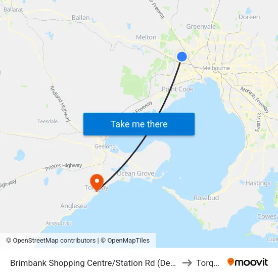 Brimbank Shopping Centre/Station Rd to Torquay map