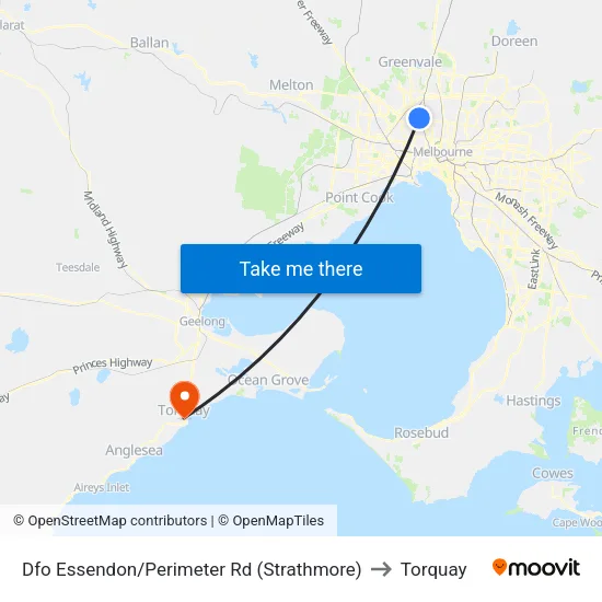 Dfo Essendon/Perimeter Rd to Torquay map