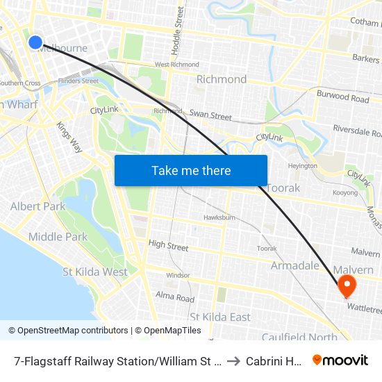 7-Flagstaff Railway Station/William St (Melbourne City) to Cabrini Hospital map