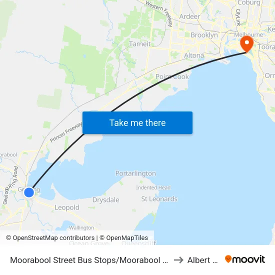 Moorabool Street Bus Stops/Moorabool St to Albert Park map