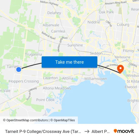 Tarneit P-9 College/Crossway Ave to Albert Park map