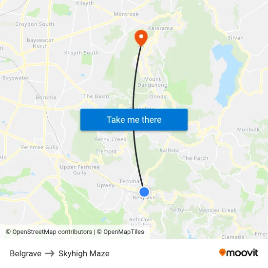 Belgrave to Skyhigh Maze map