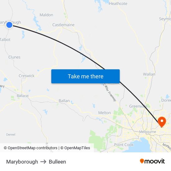 Maryborough to Bulleen map