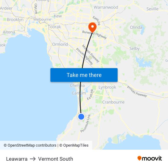 Leawarra to Vermont South map