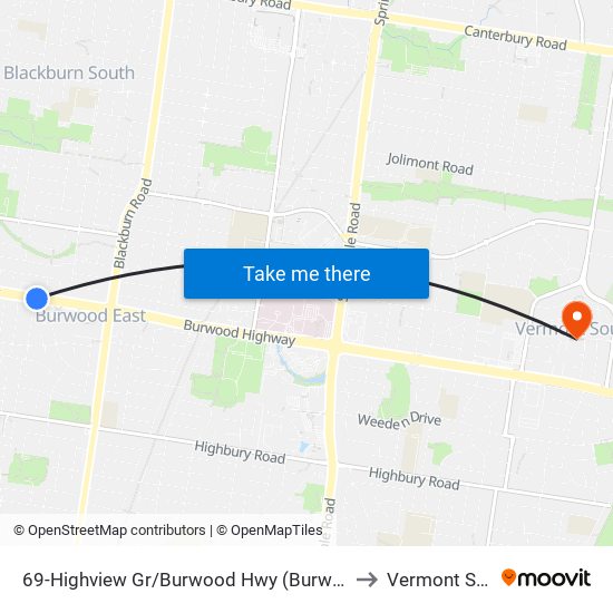 69-Highview Gr/Burwood Hwy (Burwood East) to Vermont South map