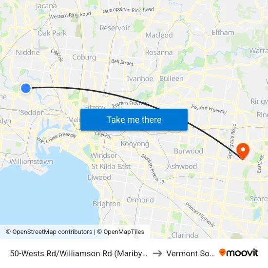 Wests Rd/Williamson Rd #50 to Vermont South map
