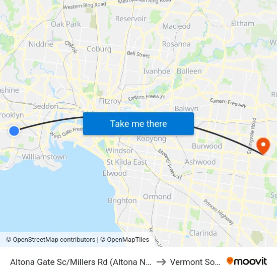 Altona Gate Sc/Millers Rd to Vermont South map