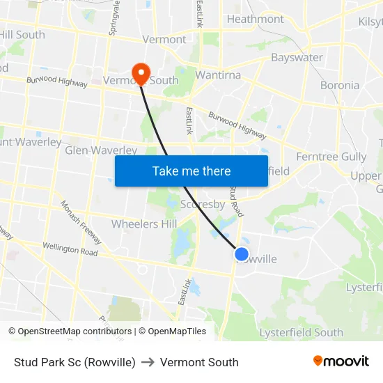 Stud Park Sc to Vermont South map