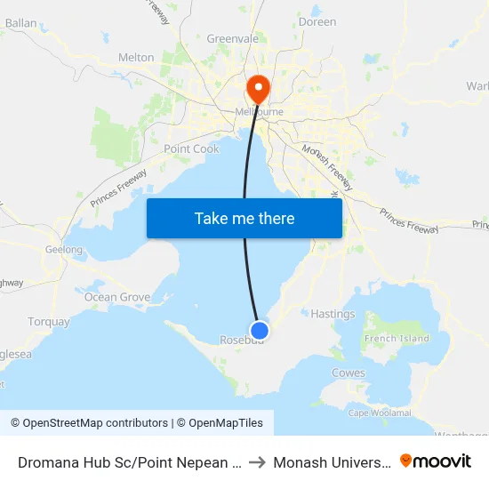 Dromana Hub Sc/Point Nepean Rd to Monash University map