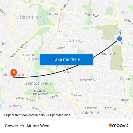 Gowrie to Airport West map