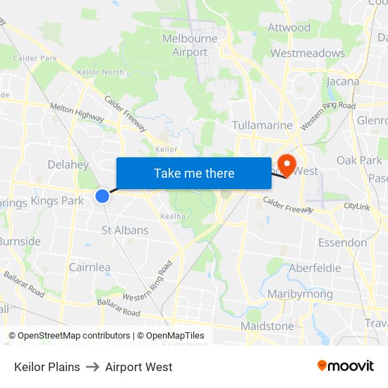 Keilor Plains to Airport West map