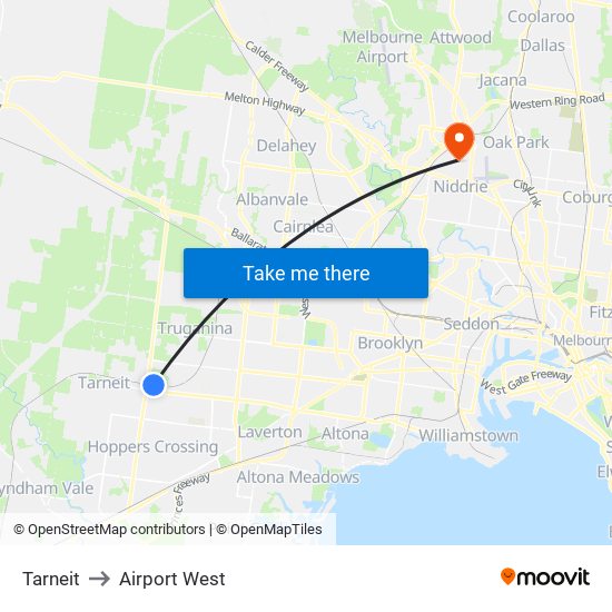 Tarneit to Airport West map