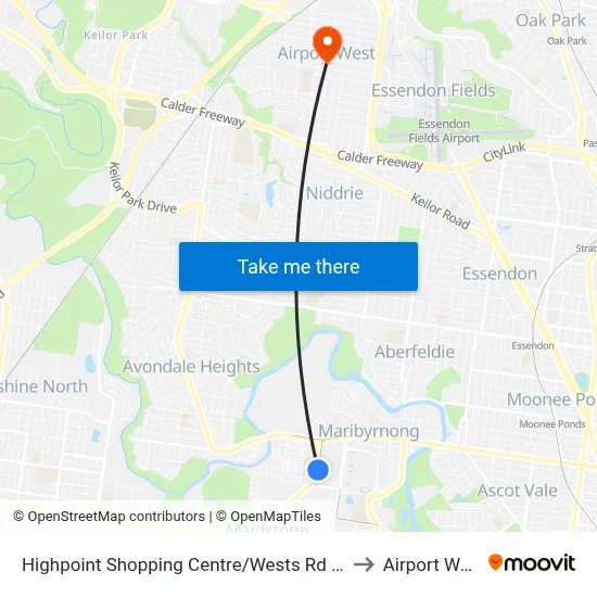 Waterford Ave/Wests Rd #49 to Airport West map