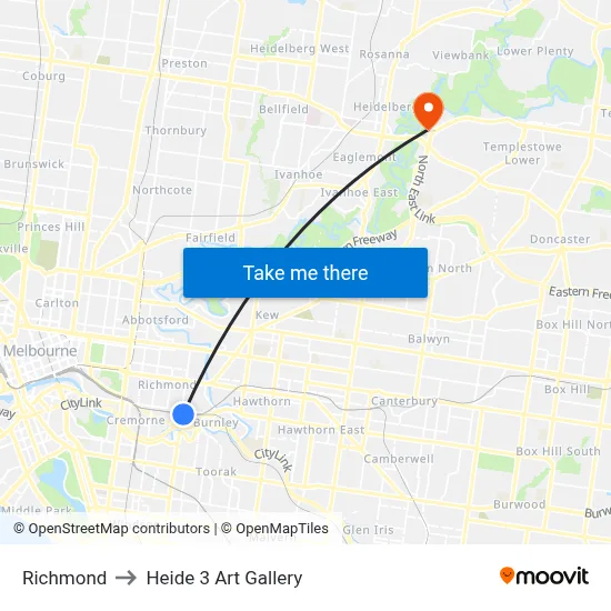 Richmond to Heide 3 Art Gallery map