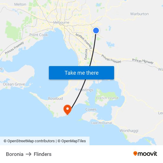 Boronia to Flinders map