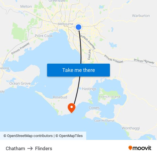 Chatham to Flinders map