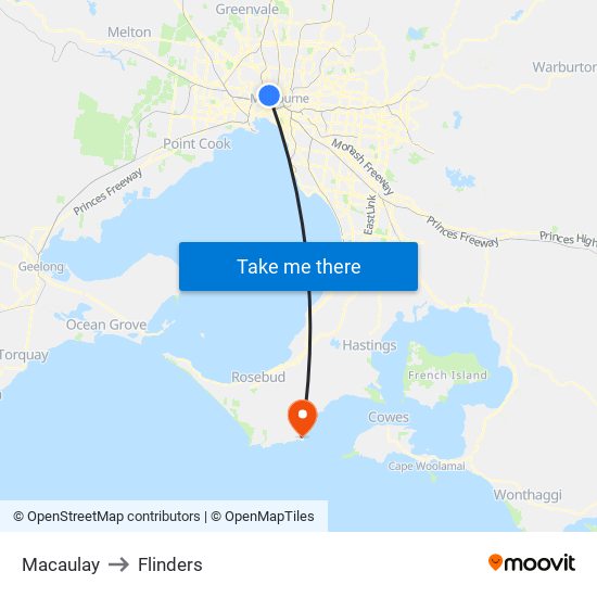 Macaulay to Flinders map