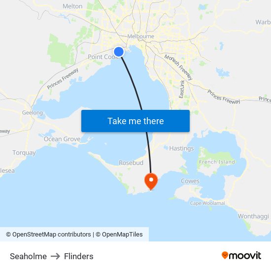 Seaholme to Flinders map