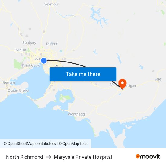 North Richmond to Maryvale Private Hospital map