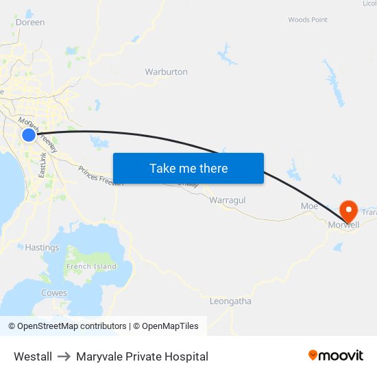 Westall to Maryvale Private Hospital map