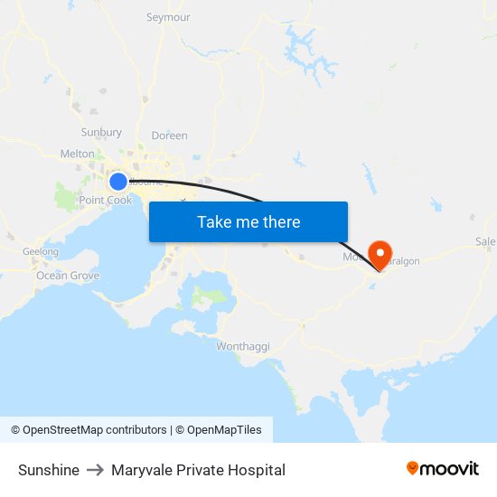 Sunshine to Maryvale Private Hospital map