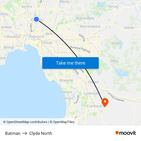 Batman to Clyde North map