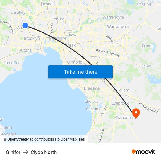 Ginifer to Clyde North map