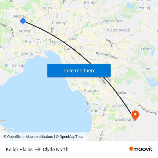 Keilor Plains to Clyde North map