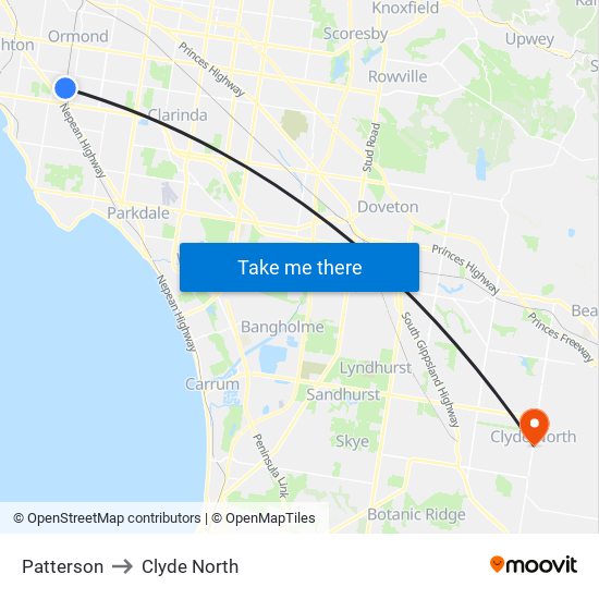 Patterson to Clyde North map