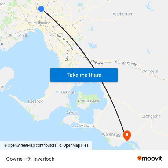 Gowrie to Inverloch map