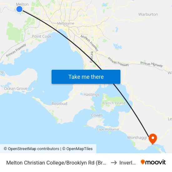 Melton Christian College/Brooklyn Rd to Inverloch map