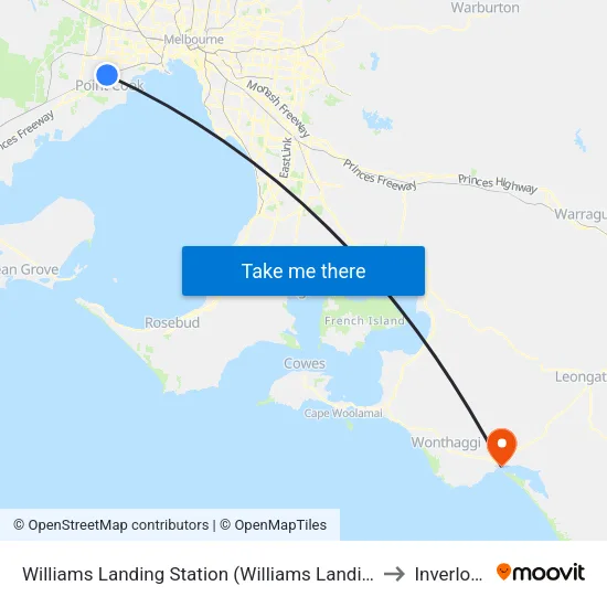 Williams Landing Station to Inverloch map